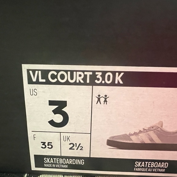 Adidas VL Court 3.0K-Size 3 - Picture 6 of 6